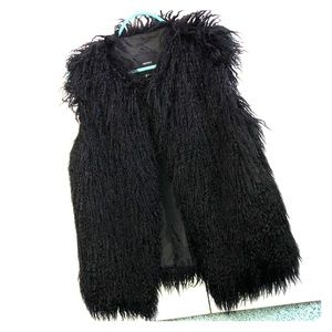 Black fur vest